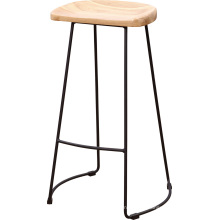 Vintage Hardwood 30-en francés Gavin Round Barstool